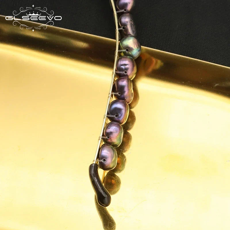 GLSEEVO Natural Grey Pearl Headbands for Women Handmade