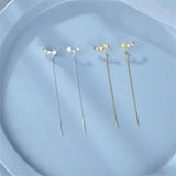 INS Star Long Tassel Ear Wire Trendy Silver