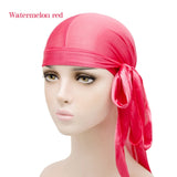 Unisex Silky Satin Durags Bandanas Turban Hat Elastic