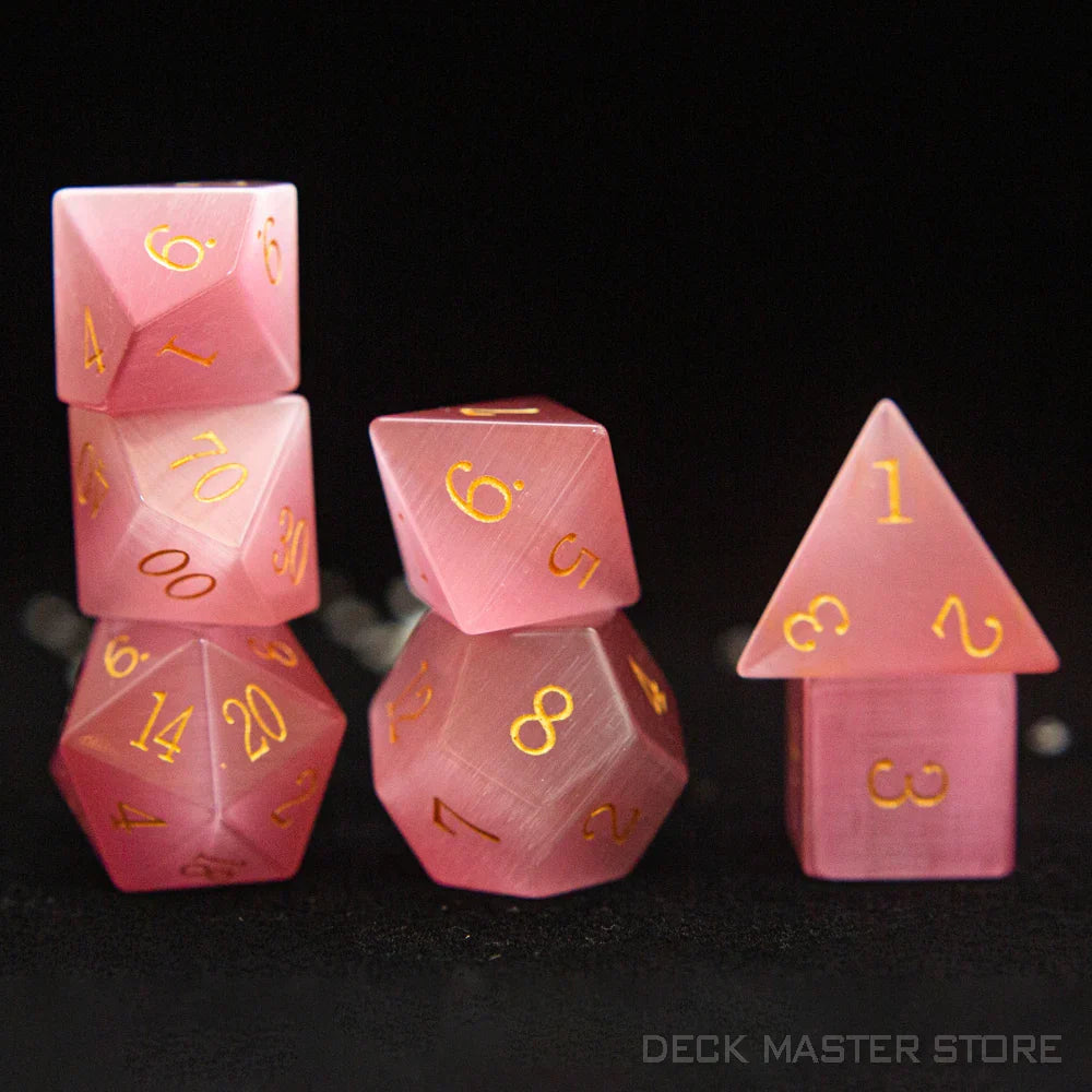 7pcsset Polyhedral Gemstone DnD Dice Set for Tabletop