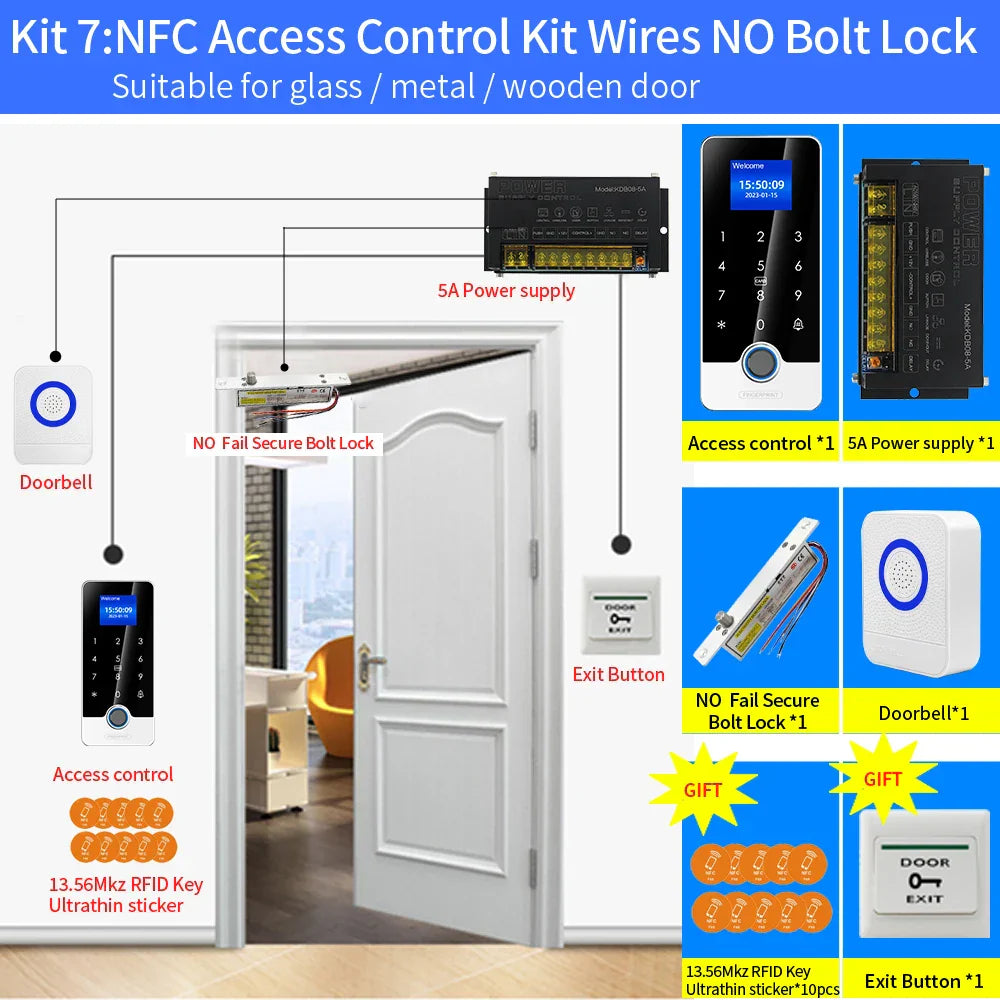 Tuya APP Door Lock Access Control System Kits