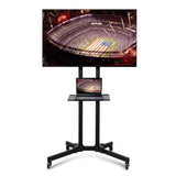 TV Stand Cart for TVs 75", Black Floating