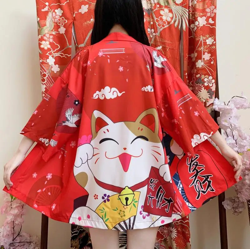 Japanese Kimono Traditional Clothing Crane Carp Anime Kimono