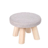 Bedroom furniture Small Stool Wooden Ottomans with Linen