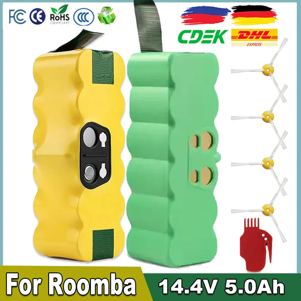 5.0Ah Battery 14.4V Rechargeable Battery For iRobot Roomba