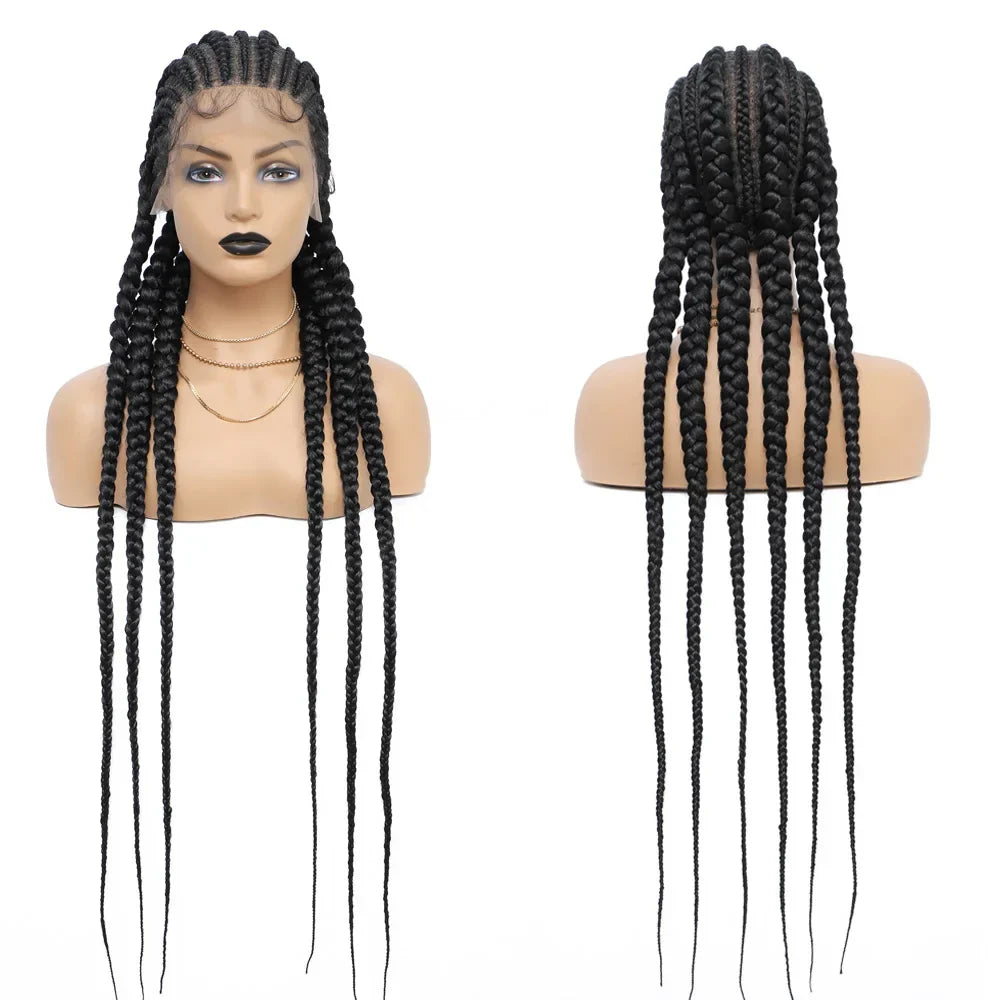 36" Full Lace Frontal Wigs For Women Cornrow