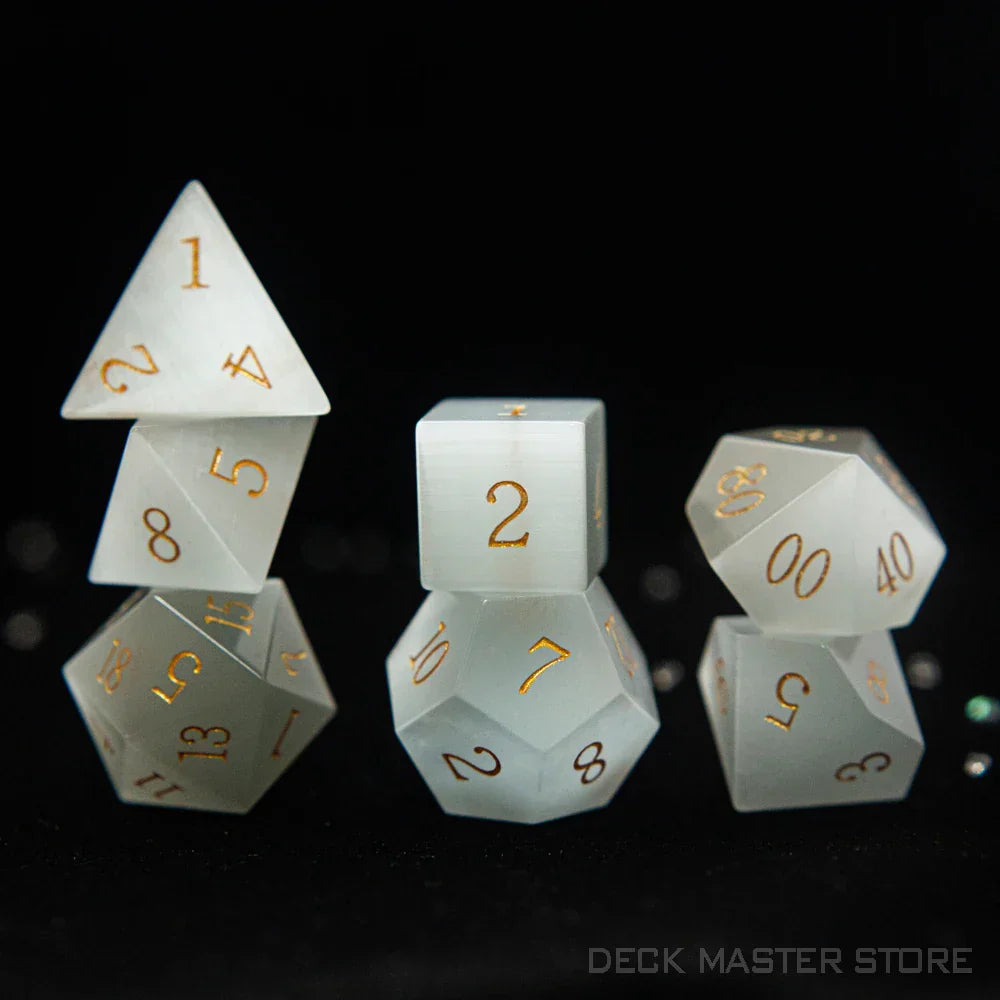 7pcsset Polyhedral Gemstone DnD Dice Set for Tabletop