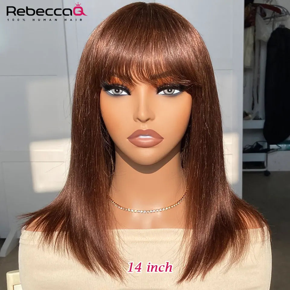 Brown bob Bob Wig Wear and Go Short