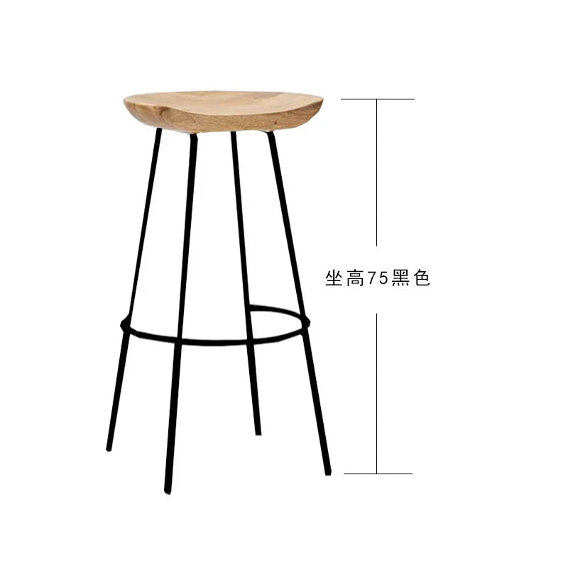 High Wood Stool Modern Minimalist High Chair Solid