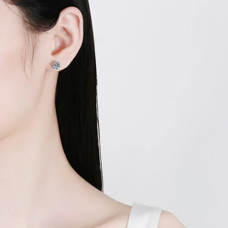 NeeTim 2ct Moissanite Earrings For Women Men Lab