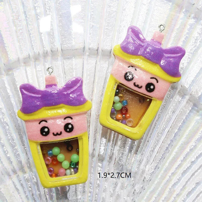 10Pcs Resin Magic Wand Box Milk Bottle Pendant