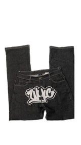 Y2K men Jeans streetwear Printed Letter Black Vintage