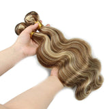 Piano Color P4/613 Highlight Bundles And Closure Remy