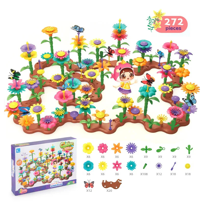 Flower Garden Building Toys Set Kids Educational Activity