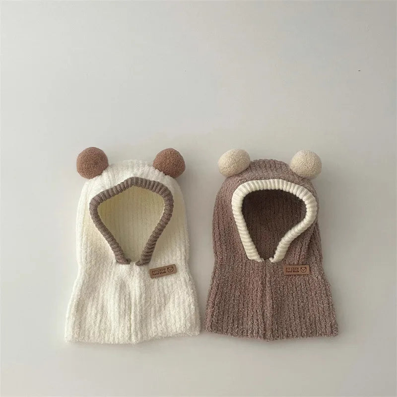 Korean Baby Hood Beanies One Piece Scarf Cap