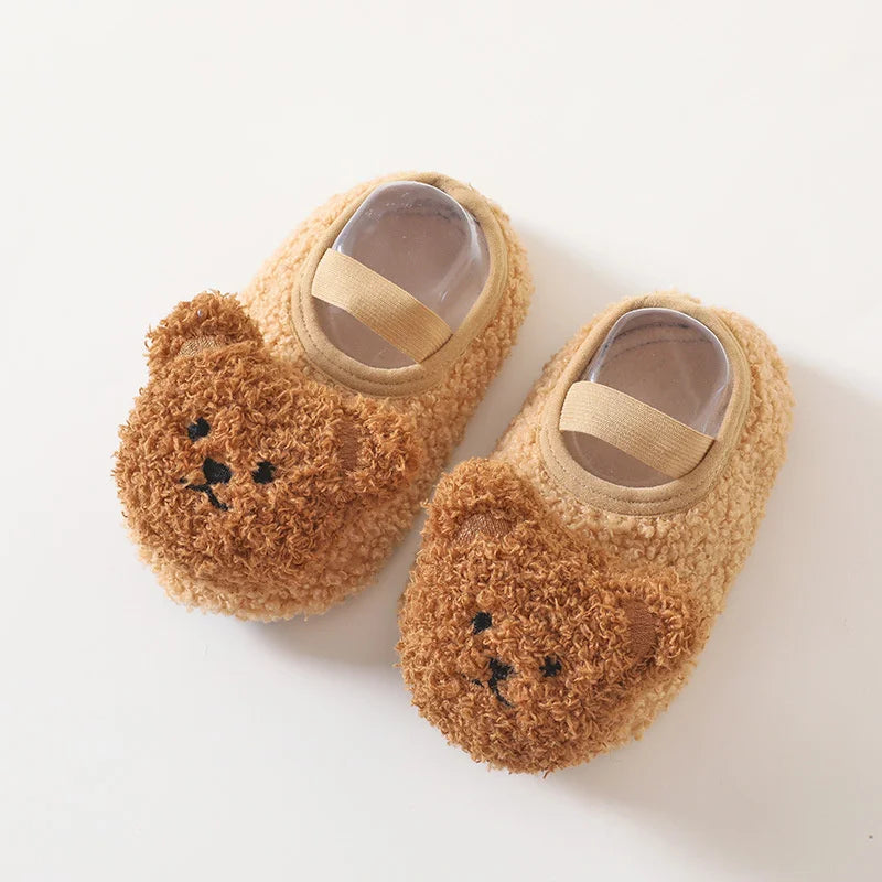 Cartoon Bear Baby Shoes Winter Thick Warm Newborn