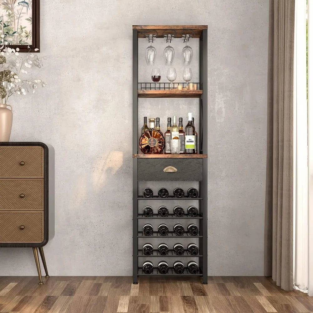 Homeiju Wine Rack Freestanding Floor, Bar Cabinet