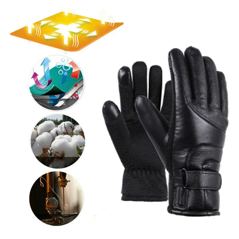 1 Pair USB Heated Motorcycle Gloves - Waterproof, Windproof, Touch Screen