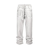 Brushed Wax Jeans Women Men High Quality Loose