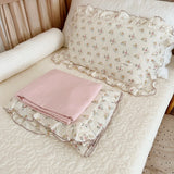 Vintage Floral Muslin Cotton Baby Bedding Set Girls
