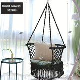 1pc Hanging Hammock Chair, Cotton Rope, Macrame Swing,