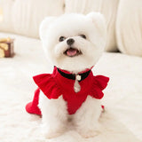 Dog Clothes Christmas Bow Pet Dress Luxury Puppy