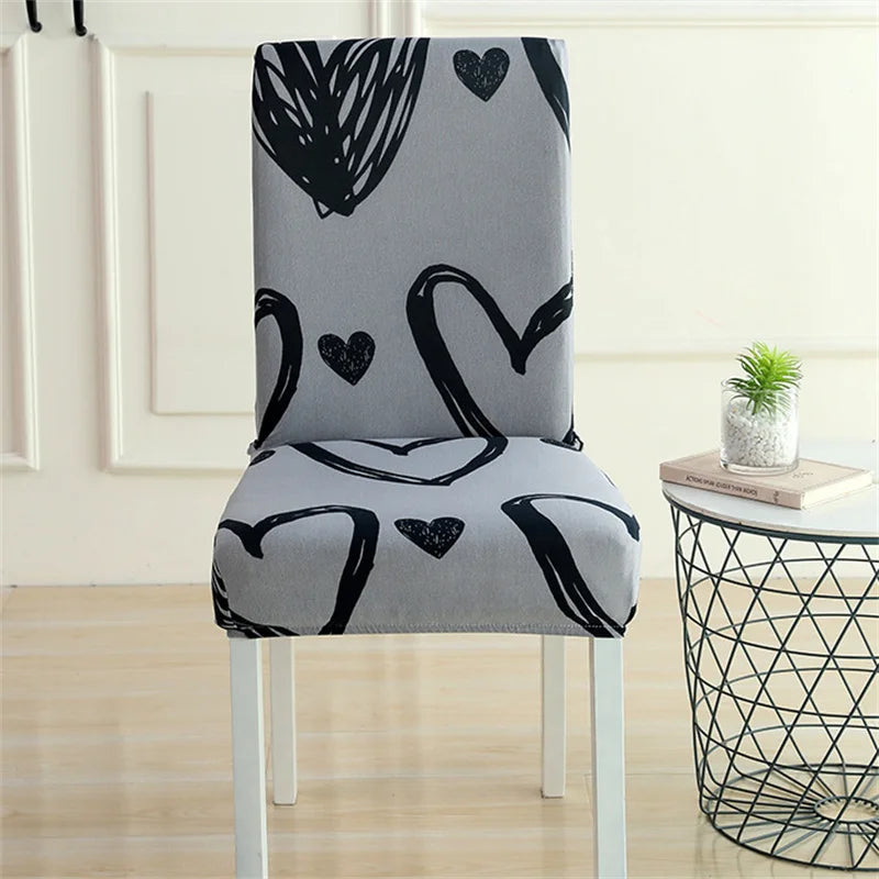 Printed Chair Cover Elastic Seat Chair Slipcovers Removable