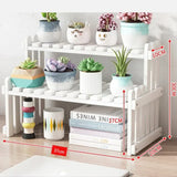 Natural Bamboo Indoor Plant Stand for Desk,Adjustable Desktop
