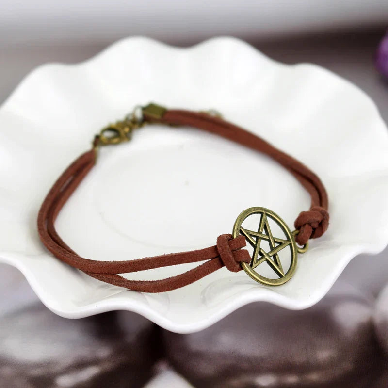 Movie Supernatural Dean Leather Rope Coppery Pendant Necklace
