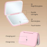 2-Sided LED Rechargeable Makeup Mirror with 5X Magnifying