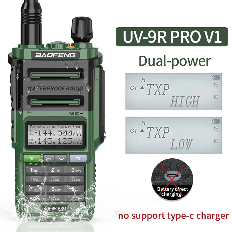 2024 Baofeng UV-9R Pro V1 V2 Waterproof IP68