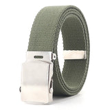 Colorful Canvas Weave Belt Casual Alloy Buckle Waistband