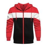 Fashion Mens Zip Up Hoodies Sweatshirts Patchwork Jumper