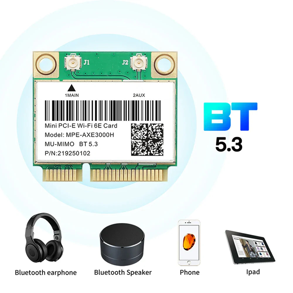 WiFi 6E AX210HMW Mini PCI-E Wifi Card Bluetooth