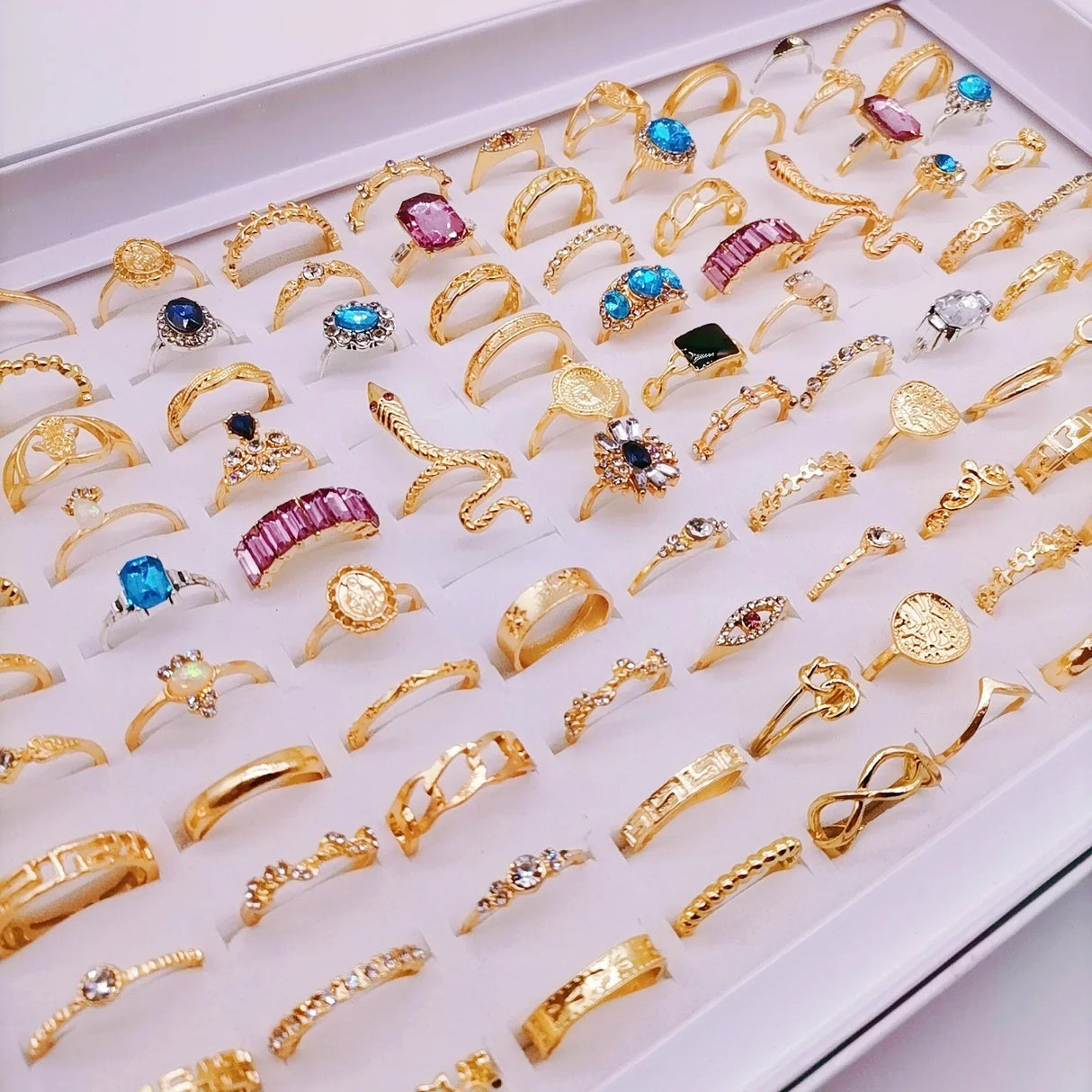 30PcsLot Vintage Rings for Women Gem Snake Spider