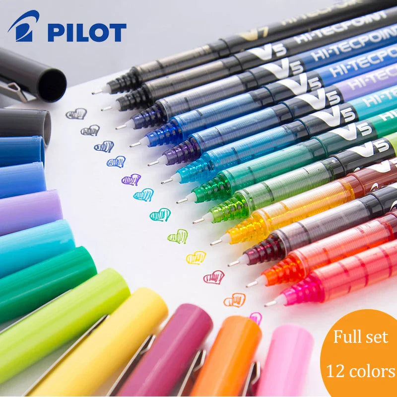 12Japanese Pilot BX-V5 Gel Pens Hi Tecpoint Straight