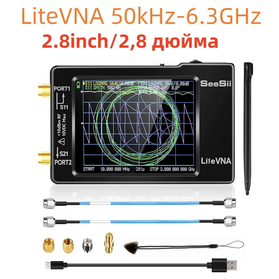 Newest NanoVNA Spectrum analyzer LiteVNA 50kHz-6.3GHz Vector Network
