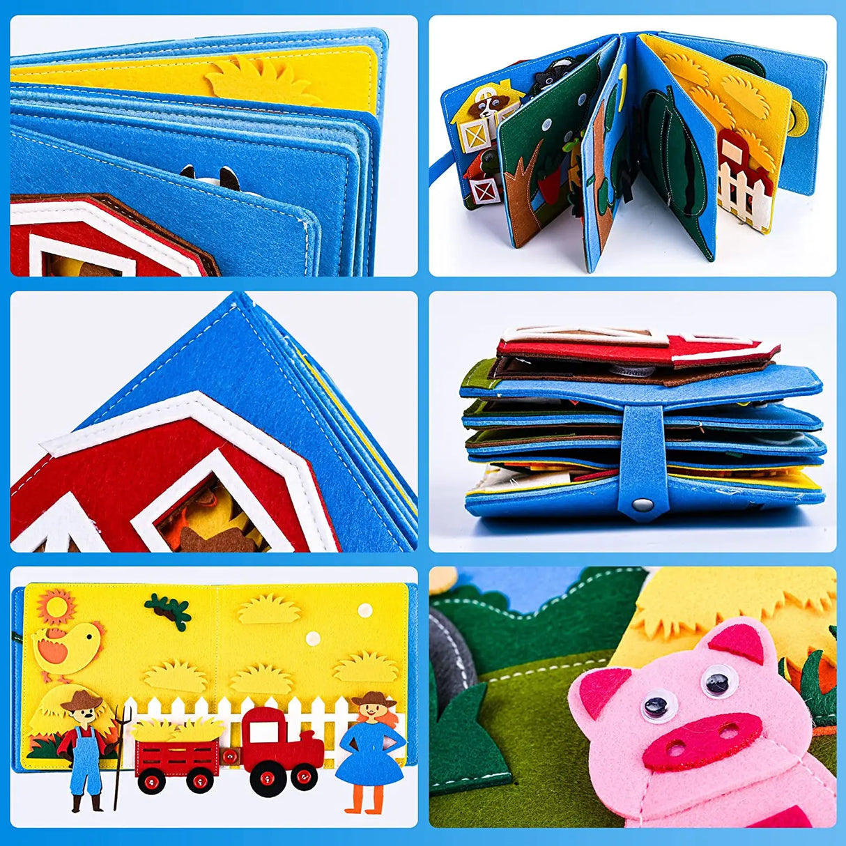 3D Montessori Storytelling Cloth Book Felt Busy Board