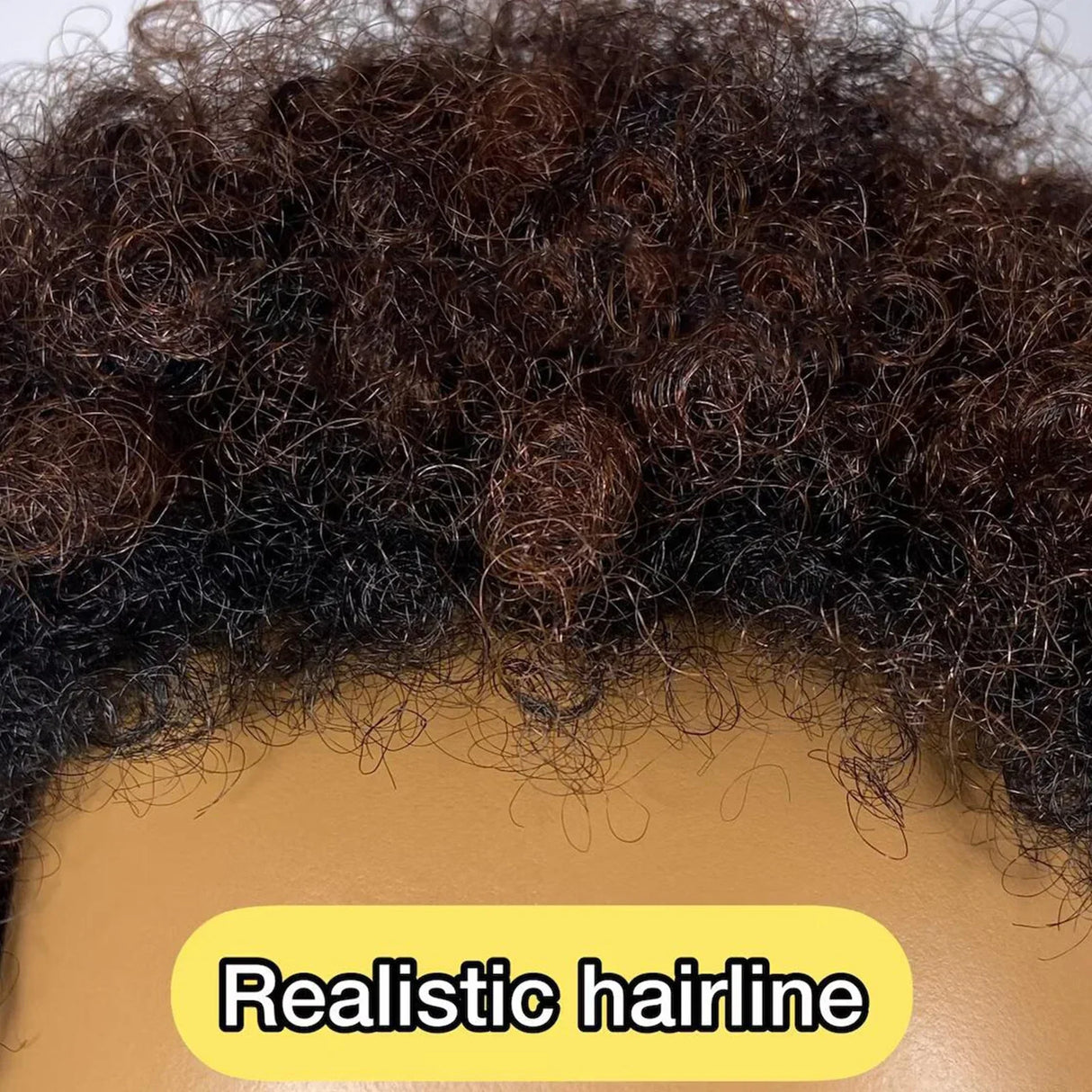 Ombre highlight honey brown Low cut afro wig/Afro