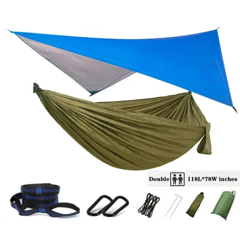 Oversized Double 118inx79in Hammock with Tree Straps and