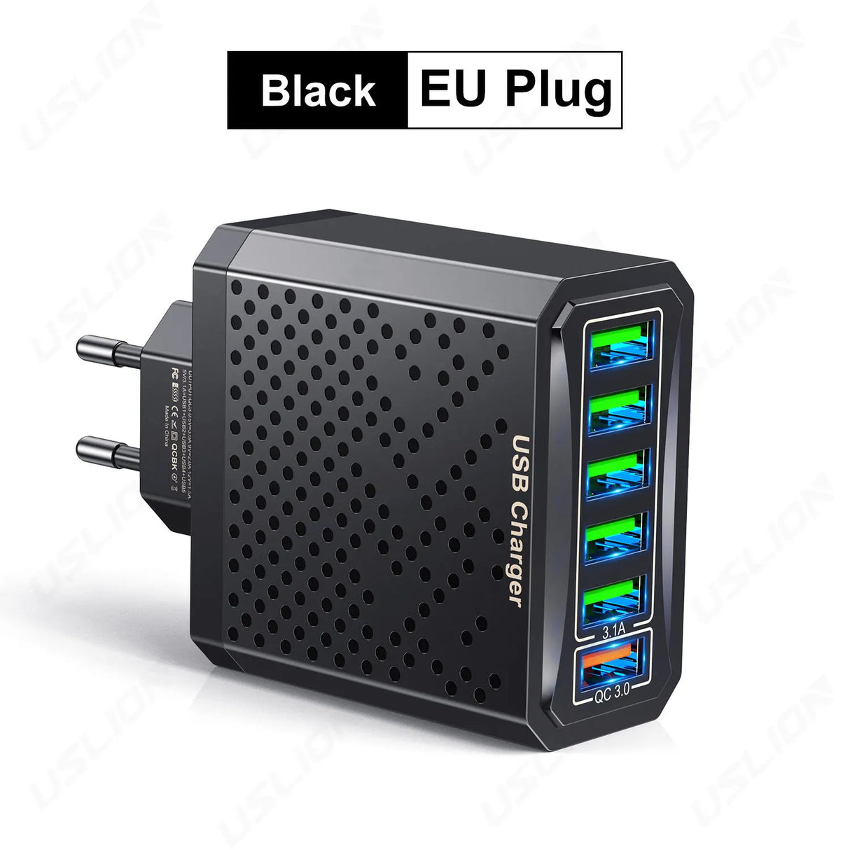 USLION 6 In 1 USB Charger QC3.0 Fast