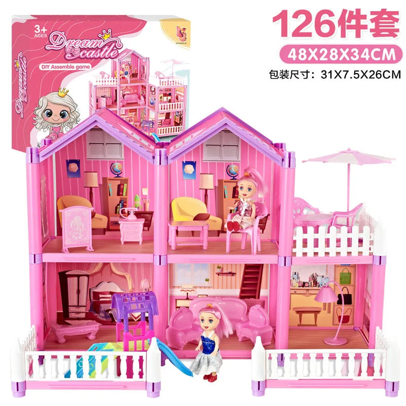 Kids Toy Simulation Doll House Villa Set Pretend