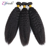 Elfriede Natural Black Kinky Straight Bundles with Frontal