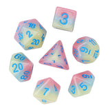 Cusdie 3 Layers Glitter Dice DND 7Pcs Resin