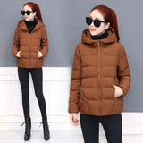 Autumn Winter Loose Jacket Hooded Short Coat Women