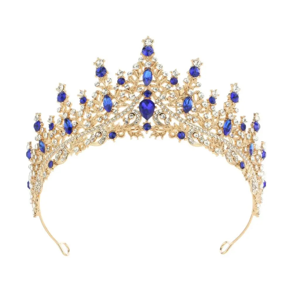 Vintage Queen Crown Durable Gorgeous Baroque Crystal Headbands