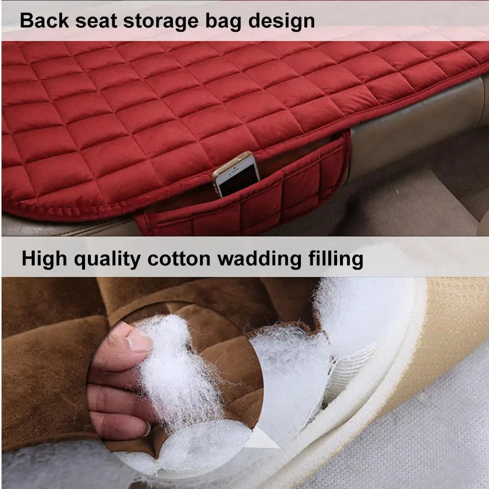 Car Seat Cover Front Rear Flocking Cloth Cushion