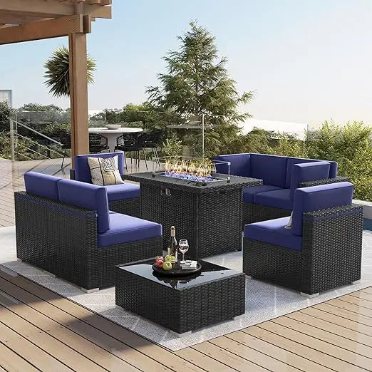 7/8 Pieces Outdoor Patio Furniture Set with Fire