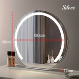 Vanity Mirror with Lights LED Round Makeup Mirror for Bedroom with 10X Magnification Smart Touch Dimmable 3 Modes 360° Rotation