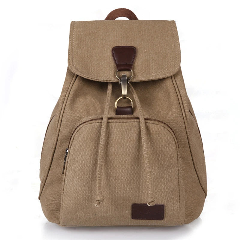 Retro Men's Travel Backpack Canvas Solid Outdoor Camping